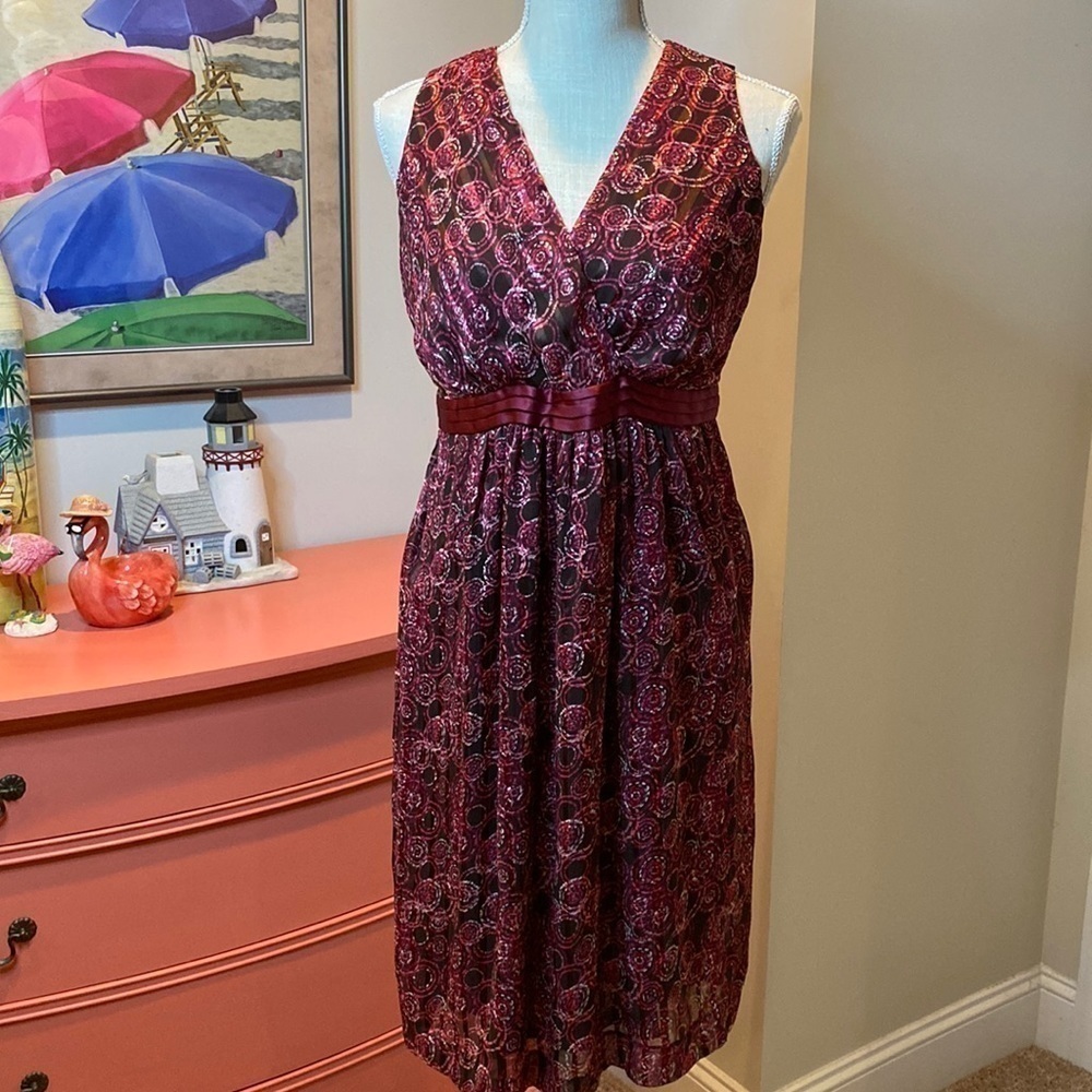 Motherhood maternity size S burgundy brown satin tie